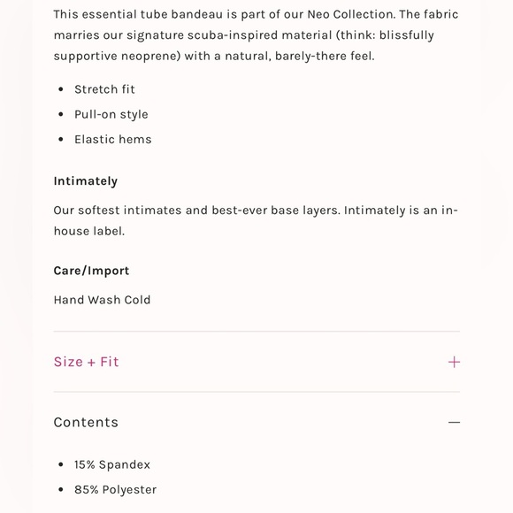 People Intimately Nina Bandeau Daybreak Neo Collection Cream Strapless Tube Top - Picture 5 of 8